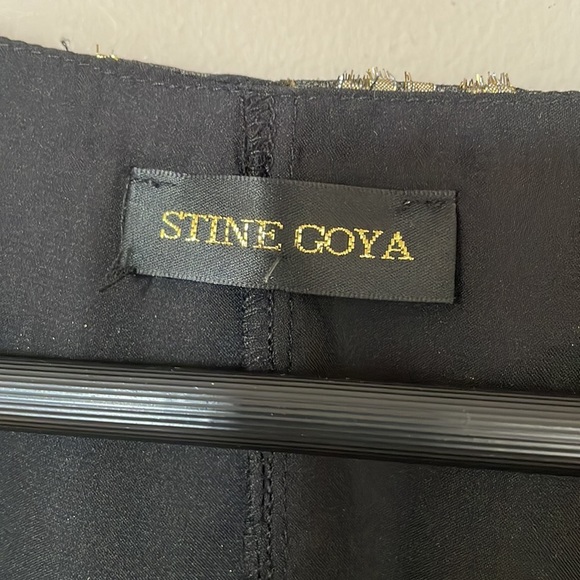 Stine Goya Black Gold Metallic William 602 Lurex Dots Silk Chiffon Midi Dress - Picture 4 of 11